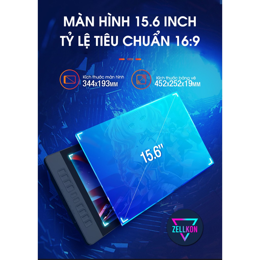 Bảng Vẽ GAOMON GM 156HD Có Màn Hình PHIÊN BẢN 2021