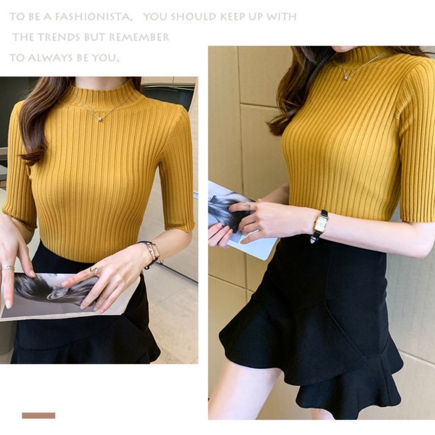 Áo len cổ lọ tay lỡ phong cách Hàn Quốc mới