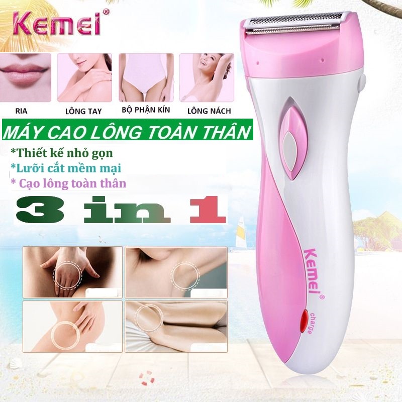 Máy cạo lông toàn thân Kemei KM - 3018 dành cho nữ thân thiện với da
