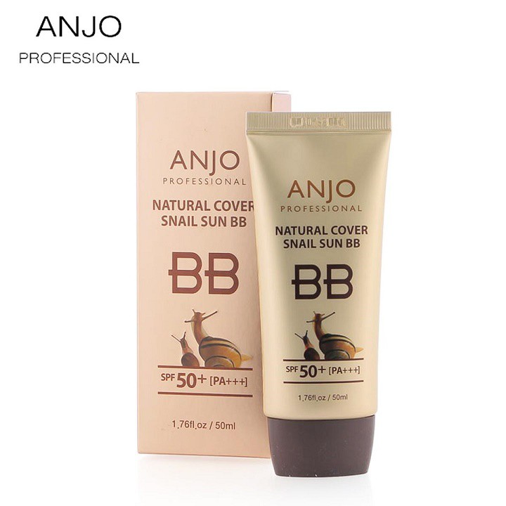 Kem Nền Anjo Natural Cover Snail Sun BB SPF50+ PA+++ 50ml