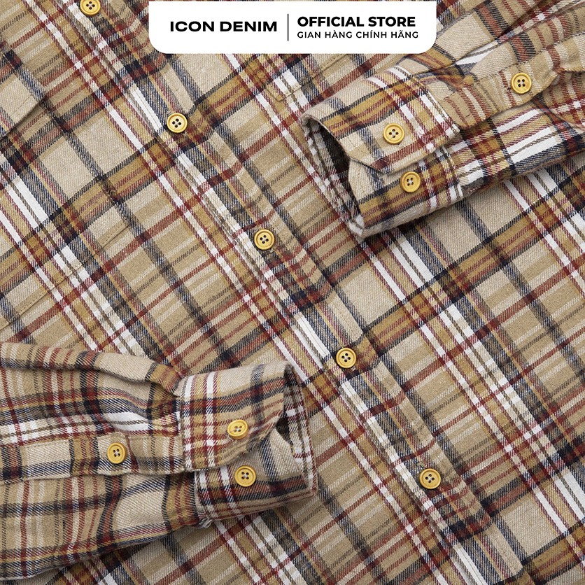 Áo Sơ Mi Nam ICON DENIM Flannel Có Túi Black & Blue Plaid | BigBuy360 - bigbuy360.vn