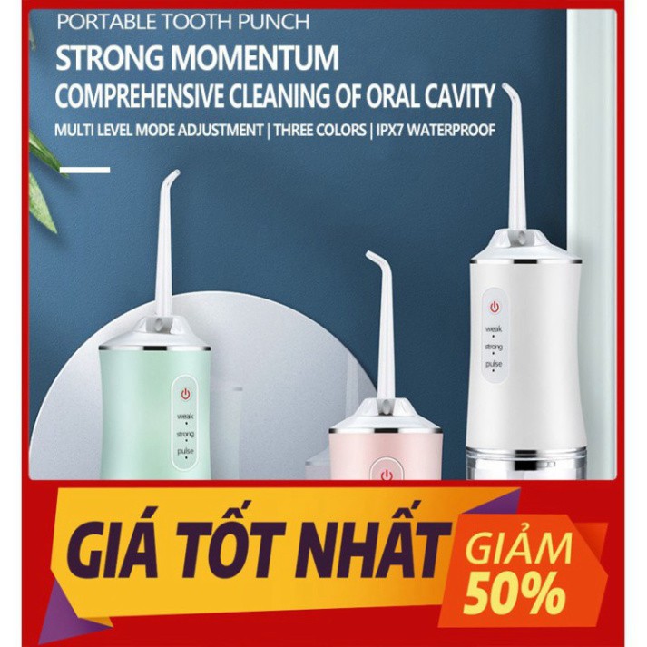 Máy Tăm Nước Vệ Sinh Răng Miệng, Tăm Nước Sạc Pin, Máy Xỉa Răng Nước Lực Siêu Mạn