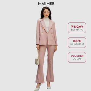 Set blazer nữ Charlie Maiimer màu hồng quần ống loe
