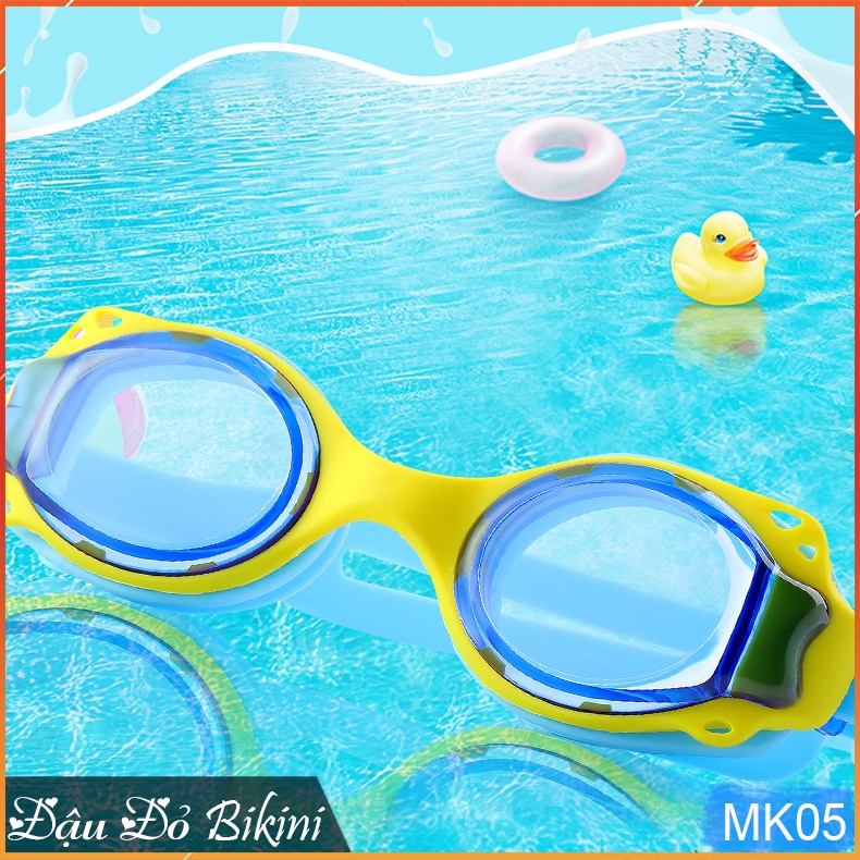 Kính bơi cho bé phối màu rực rỡ, chống vào nước và đọng hơi , đệm mềm dễ chịu cho mắt, dây điều chỉnh | MK05