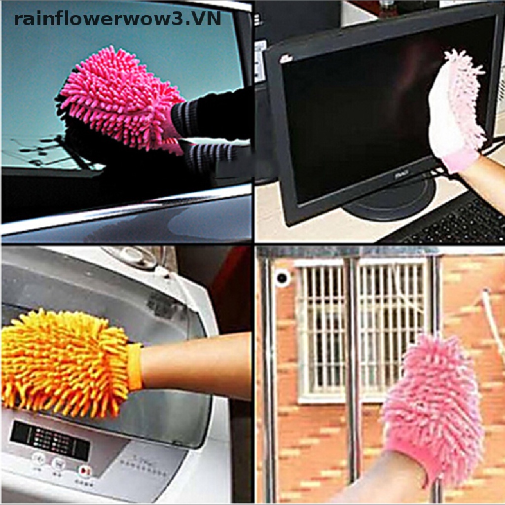 Găng Tay Rửa Xe Hơi Hai Mặt Bằng Sợi Microfiber