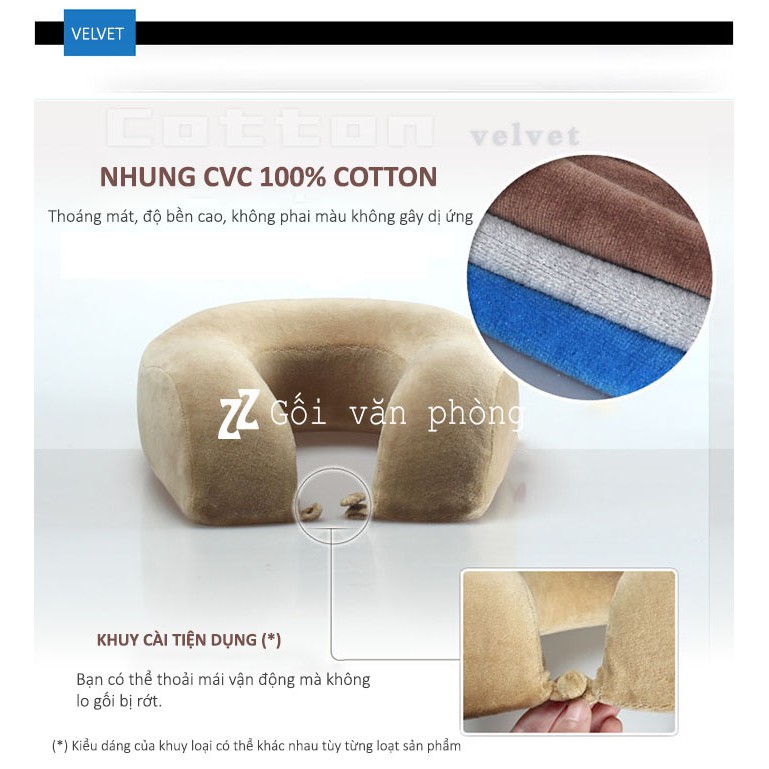 GỐI KÊ CỔ CHỮ U CAO SU NON ĐI Ô TÔ, MÁY BAY GLC-01 BIG SIZE ÔM SÁT CỔ GÁY