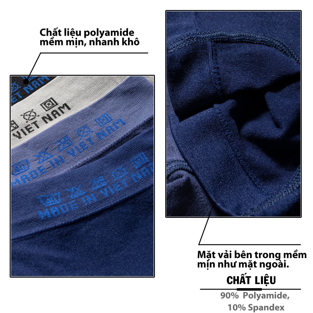 Quần Lót Nam Boxer 5S (4 màu) Cạp Dệt Không Đường May, Vải Mềm Mát, Co Giãn, Kháng Khuẩn Tốt (SIP21011BOX-02)