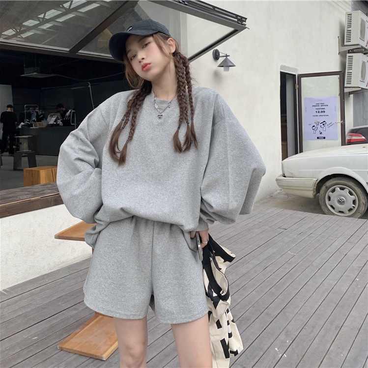 Set Áo Hoodie + Quần Short Thiết Kế Mới Năng Động Thời Trang Dành Cho Nữ