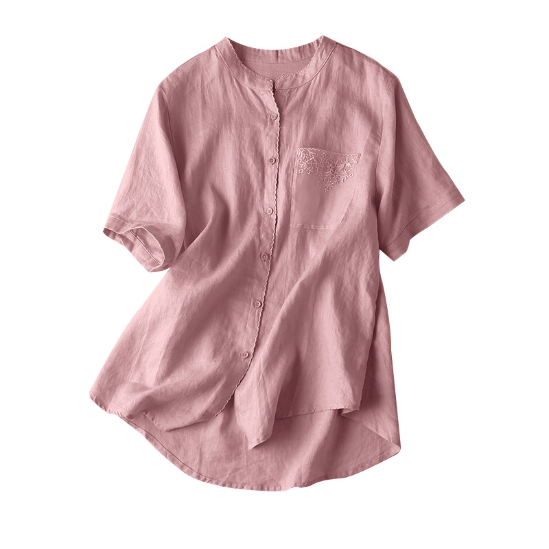 Zanzea Áo Thun Nữ Ngắn Tay Cổ Tròn Cài Nút Đơn Giản Thời Trang