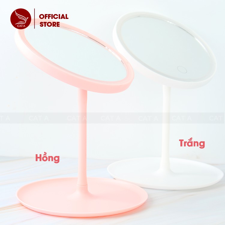 [Hàng Mới Về] Gương trang điểm để bàn cảm ứng 3 chế độ màu LED - Dành cho các bạn gái trang điểm siêu lung linh !