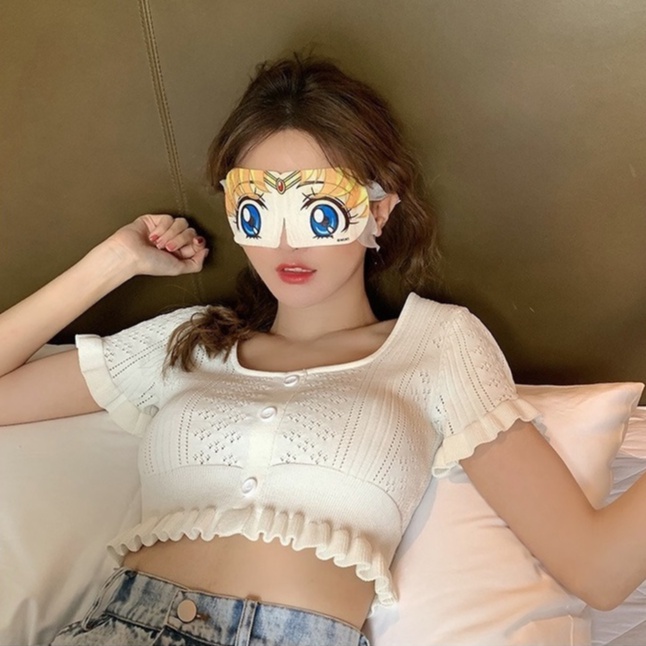 Áo len ZHELIHANGFEI tay ngắn cổ vuông thời trang trẻ trung cho nữ