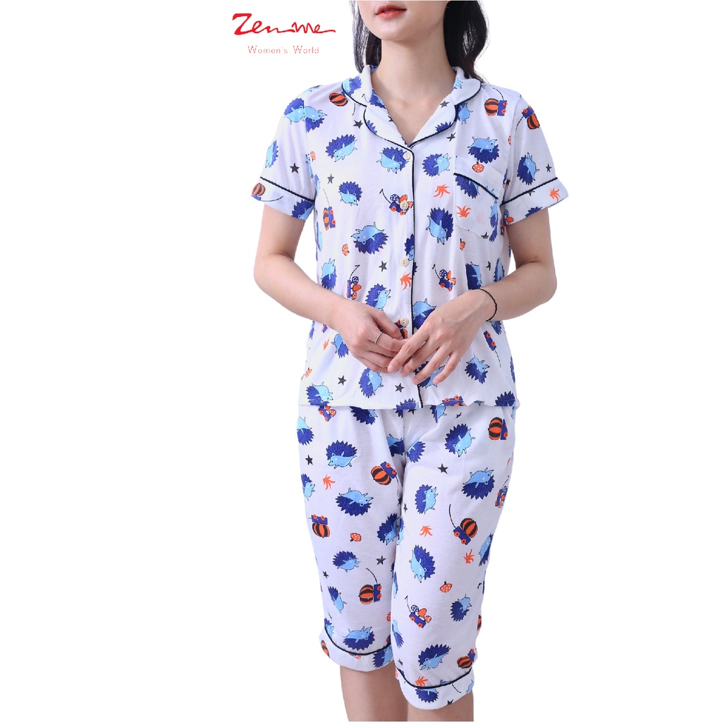 Đồ bộ mặc nhà Zen Me Pijama cộc lửng, chất liệu cotton, thoáng mát nhiều họa tiết