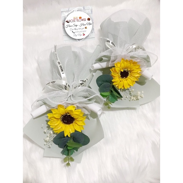 Bó Hoa Hướng Dương Kèm Hoa Khô