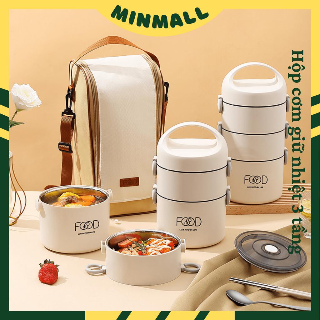 Hộp Cơm Giữ Nhiệt 3 Tầng 3200ml Lõi Inox 304 Cao Cấp