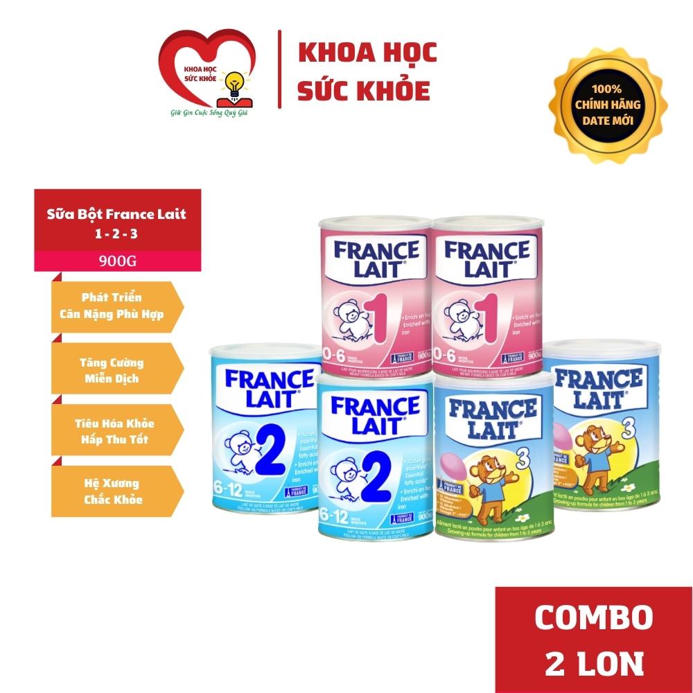 Combo 2 Lon Sữa France Lait 1 - 2 - 3 900G - Tiêu Hóa Khỏe Bé Ăn Ngon Tăng Cân Tăng Chiều Cao khoaho