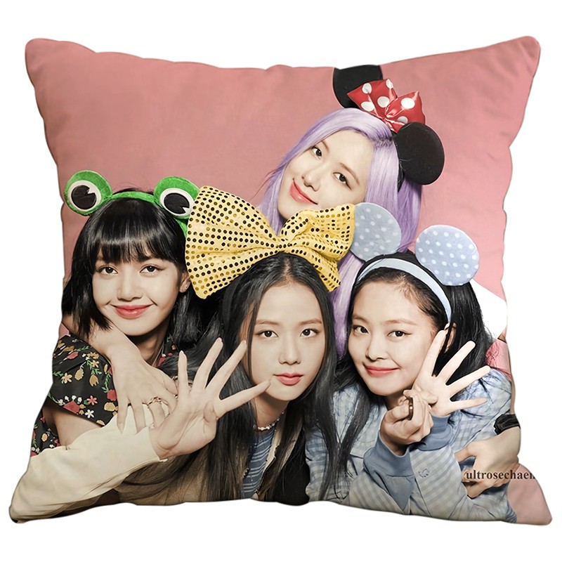 Gối Ôm, Gối Vuông Cao Cấp In Hình Blackpink, Lisa, Rose, Jennie, Jisoo Kích Thước 36*36CM [KÈM QUÀ]