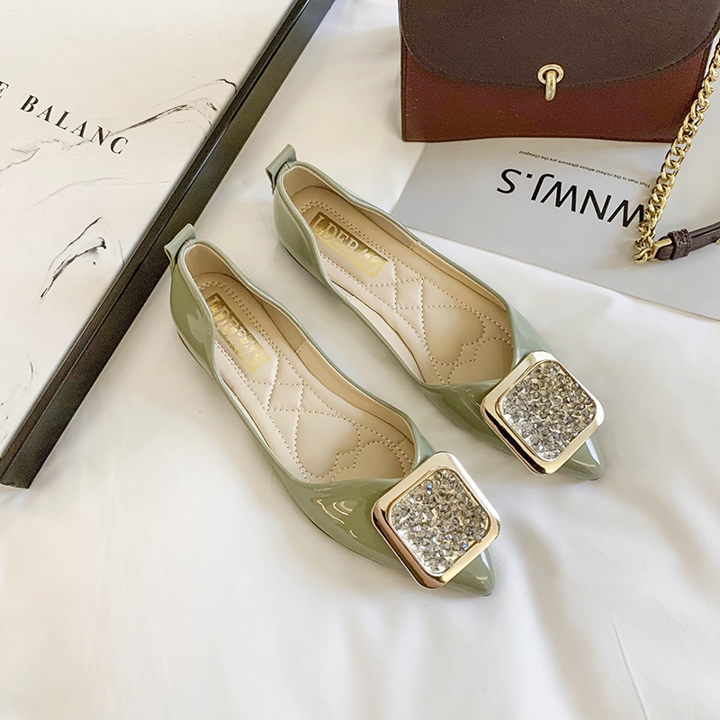 Giày búp bê đế bằng mũi nhọn phong cách thời trang Hàn Quốc thanh lịch dành cho phái nữ