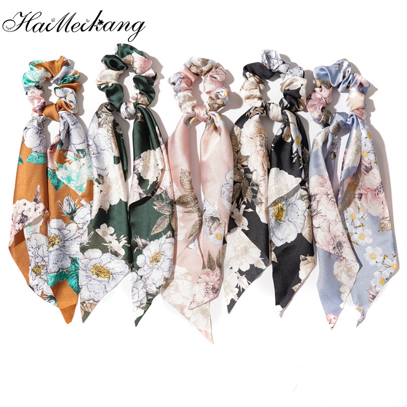 Dây buộc tóc Haimeikang tam giác thiết kế ruy băng thời trang dễ phối đồ dành cho nữ