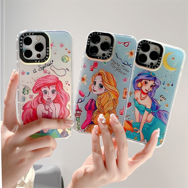 Ốp Điện Thoại Màu Laser In Họa Tiết Công Chúa Disney Cho iPhone 14 Pro Max 13 Pro Max 11Promax 12ProMax XS Max