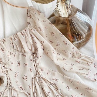 [ HÀNG CÓ SẴN ] ĐẦM HOA XẾP LY NGỰC
