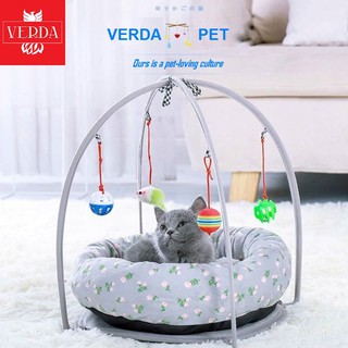 Đệm cho mèo đệm chó ổ mèo nằm cao cấp kèm đồ chơi nệm 2 lớp dễ vệ sinh giảm stress cat litter tent bed kennel toy pet