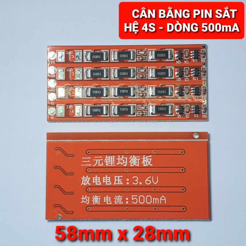 achun.vn - MẠCH CÂN BẰNG PIN SẮT 4S DÒNG CÂN BẰNG 58mA/500mA/1.5A