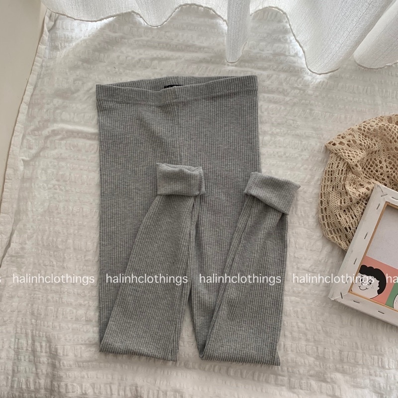Quần legging giữ nhiệt chất len tăm co giãn tốt