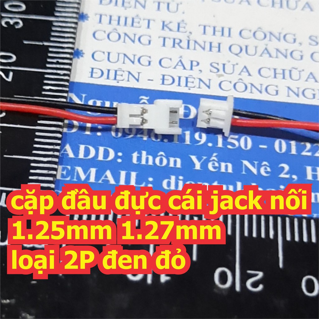 5 cặp đầu đực cái jack nối 1.25mm 1.27mm loại 2P đen đỏ kde6424