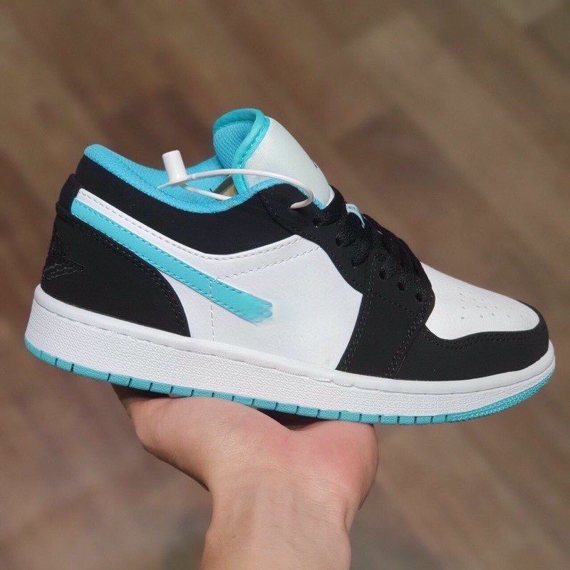 Giày Sneaker JD 𝗷𝗼𝗿𝗱𝗮𝗻 𝟭 Xanh Ngọc Cổ Thấp jd1, Giày Thể Thao Nam Nữ Jodan Phối Trắng Đen Cao Cấp