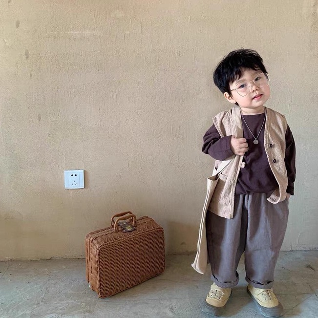 Áo thun tay dài style Hàn Quốc cho bé gái bé trai size 80-130