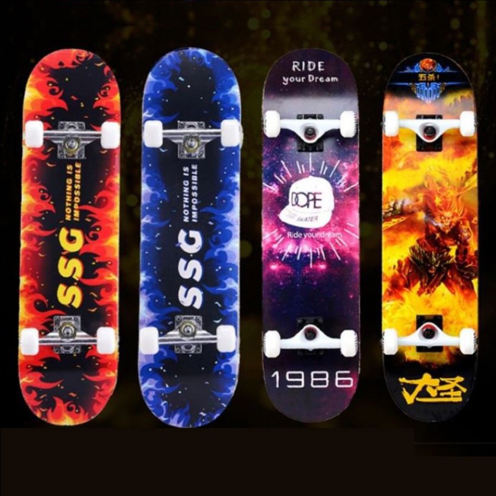 Ván Trượt Thể Thao ⚡FREE SHIP⚡ Ván Trượt  Skateboard Gỗ Phong 7 Lớp, Mặt Nhám Cao Cấp