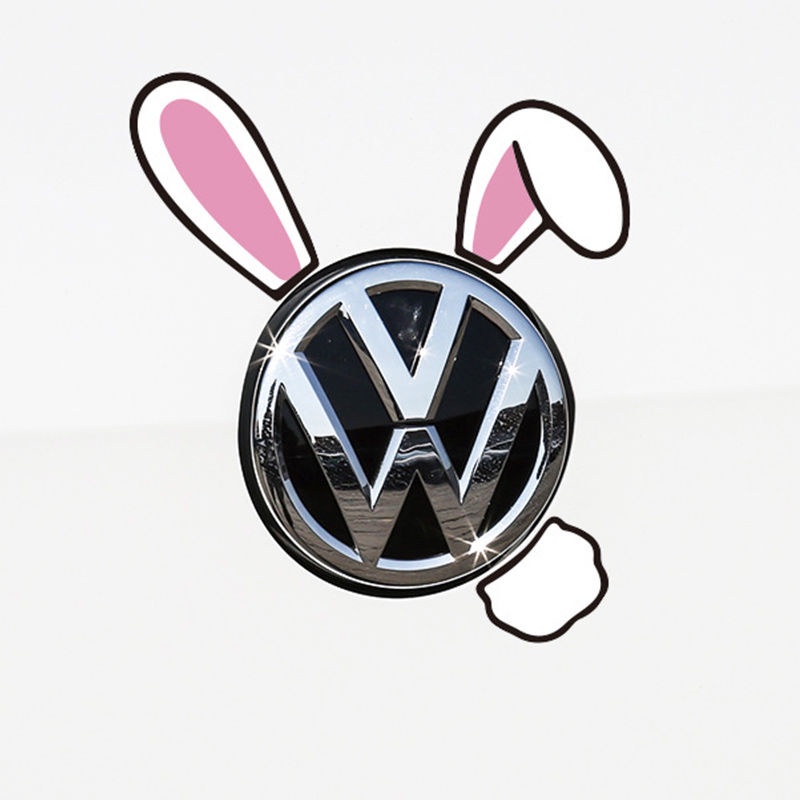 Miếng Dán Trang Trí Bình Xăng Xe Hơi Hình Tai Thỏ Hoạt Hình Vui Nhộn