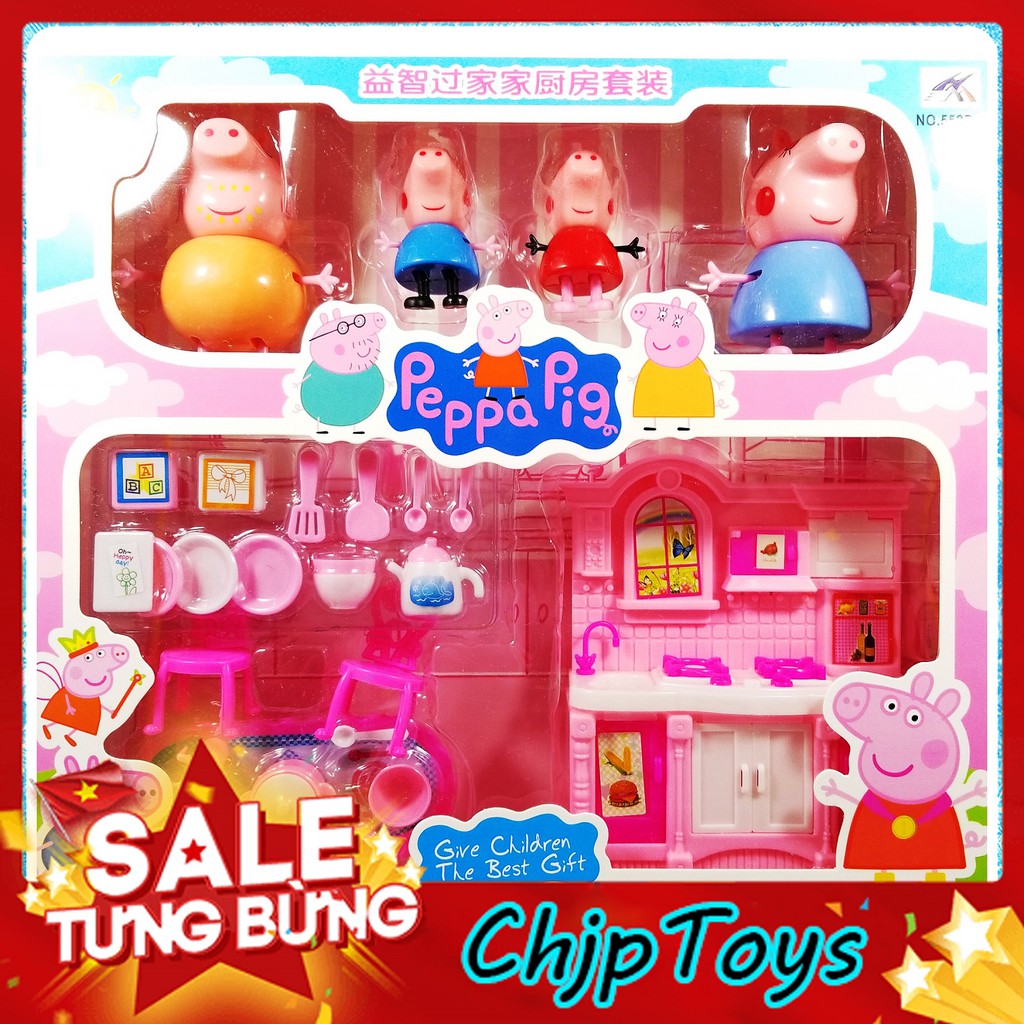 Đồ Chơi Tủ Bếp Peppa Pig, Bếp Gia Đình Heo Cho Bé Học Về Vật Dụng Trong Nhà Bếp Và Chăm Sóc Gia Đình