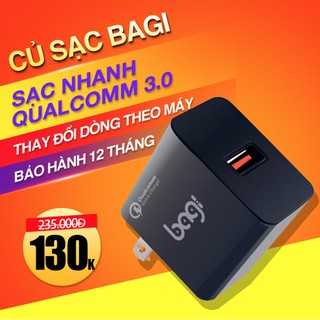 Củ Sạc Nhanh PD18w Bagi 2 cổng QC3.0 - (Sạc nhanh với chip Quick Qualcomm 3.0) - CE- M30 - Chính hãng