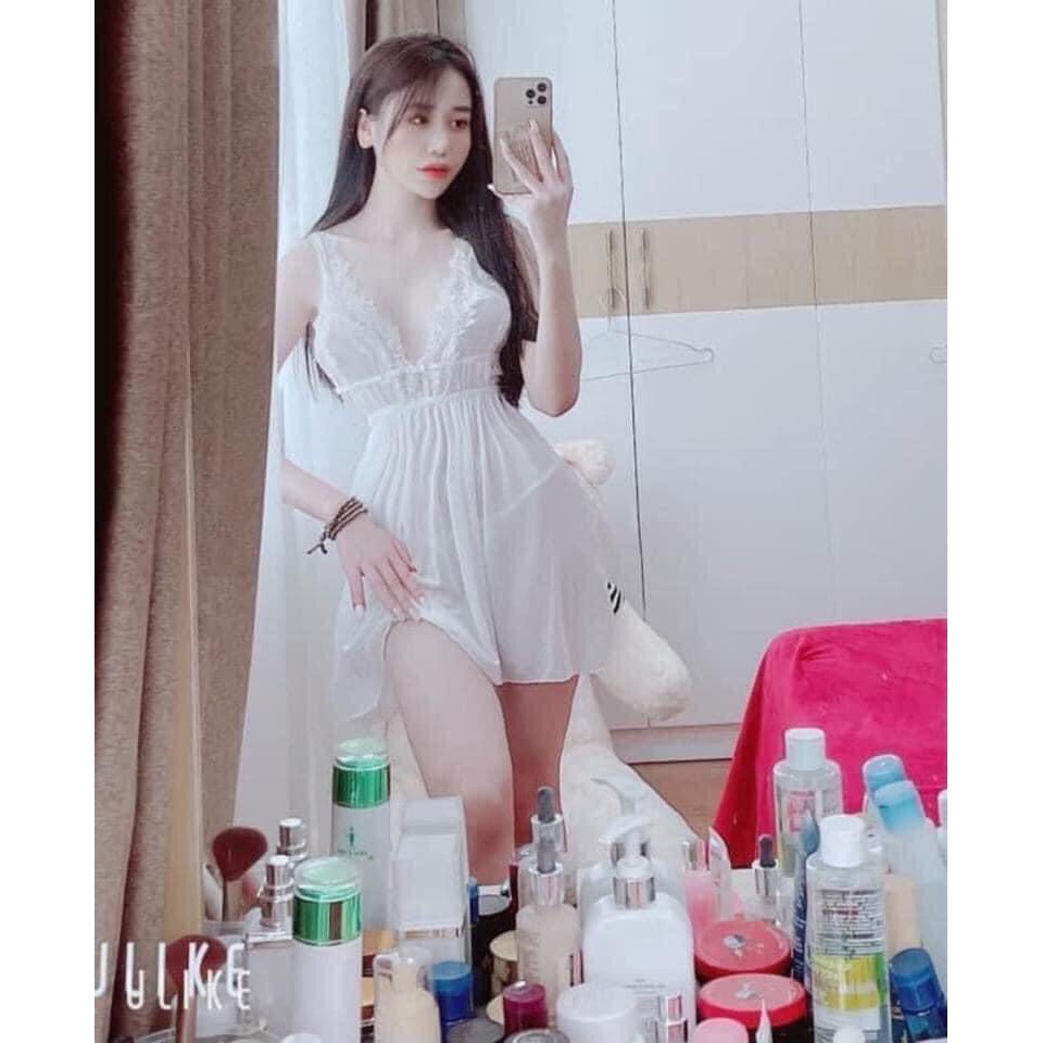 [Hàng cao cấp] Đầm ngủ 2 dây ren xuyên thấu sexy, váy ngủ hai dây ren mềm quyến rũ | BigBuy360 - bigbuy360.vn