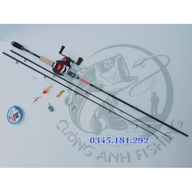 Bộ Cần Lure Super Eagle - Máy Ngang  Proberos Đen Hàng Bảo Đảm Phôi Cần Loại 1  Bộ Cần Câu Lure Lóc CL34