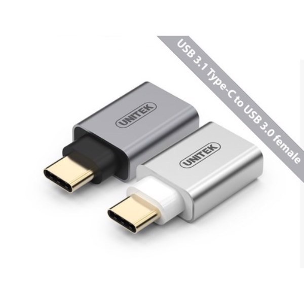Đầu chuyển OTG từ USB 3.1 sang typeC 3.1 Unitek Y-A025CGY hỗ trợ Windows/Mac OS/Android (xám)