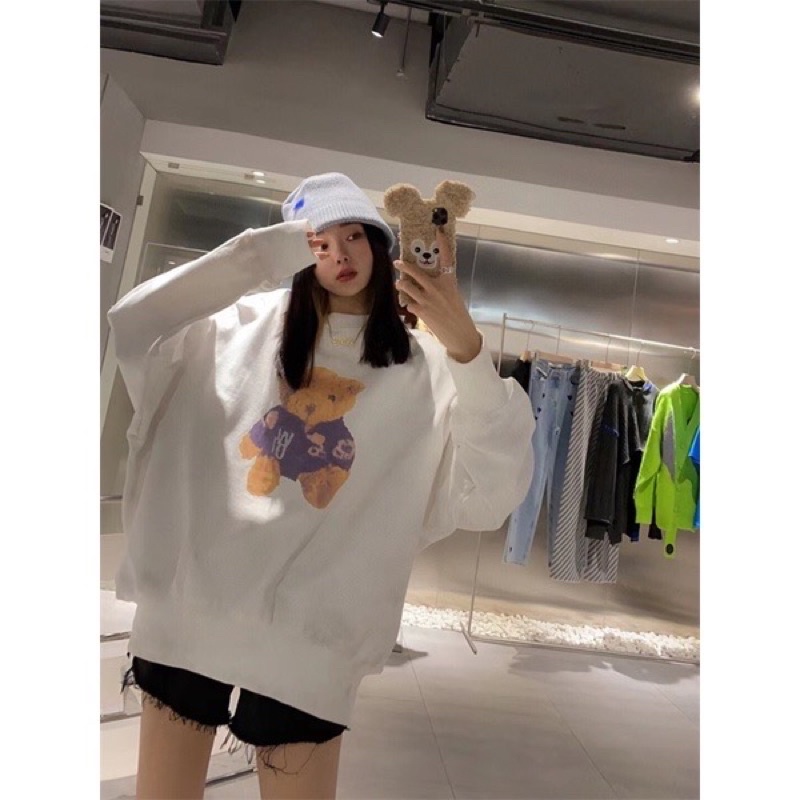 ÁO NỈ SWEATER IN HÌNH GẤU 2 MẶT DÀNH CHO NAM VÀ NỮ MÙA THU ĐÔNG