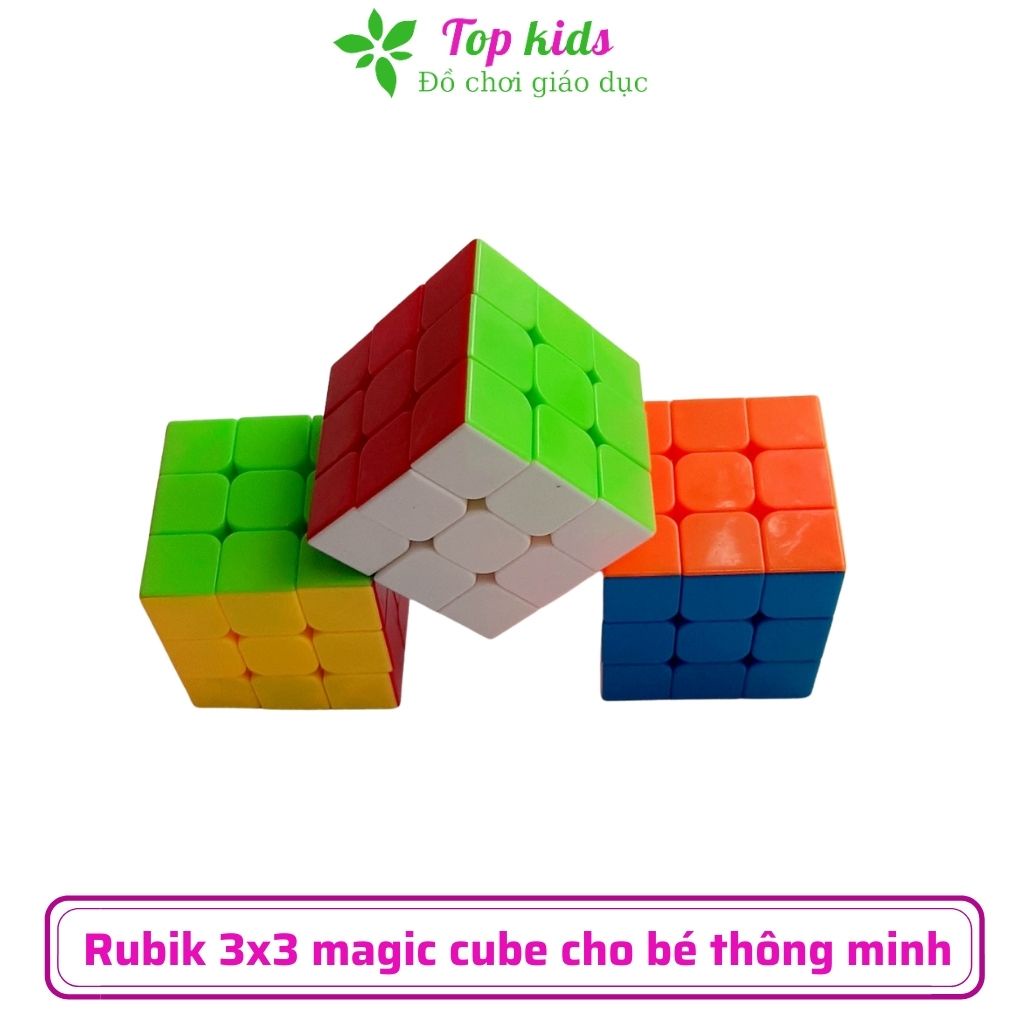 Rubic 3x3 Giá Rẻ Magic Cube Rubik 3 tầng Stickerless không viền chính hãng xếp hình rubik 3x3  - Topkids