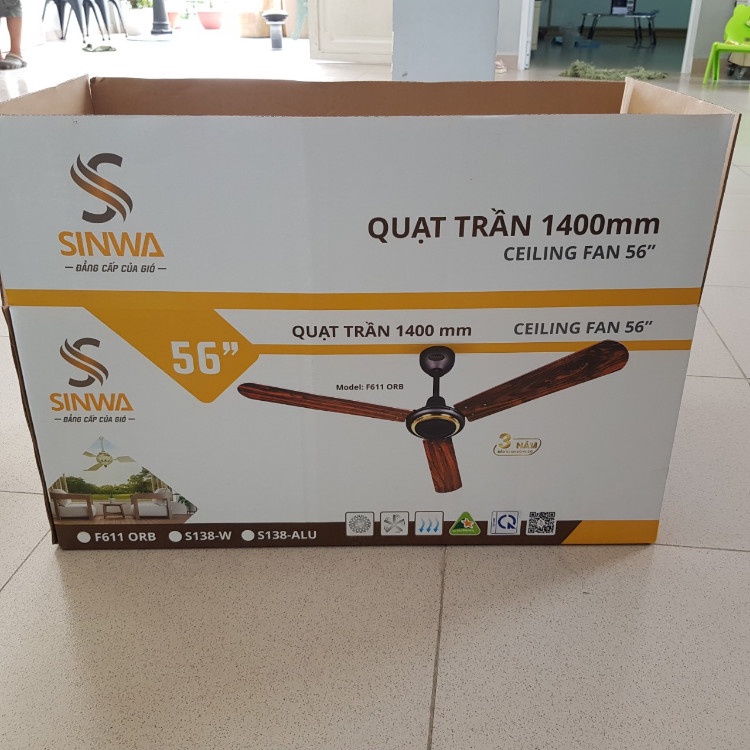 Quạt trần 3 cánh gỗ SINWA F611-ORB