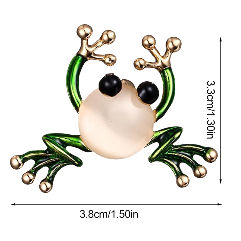 Ghim Cài Áo Hình Con Ếch Đính Ngọc Trai Nhân Tạo Thời Trang