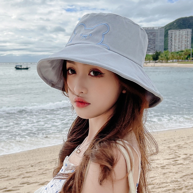 Mũ Bucket Chống Nắng Vành Rộng Hai Mặt Phong Cách Hàn Quốc Dễ Phối Đồ Cho Nữ