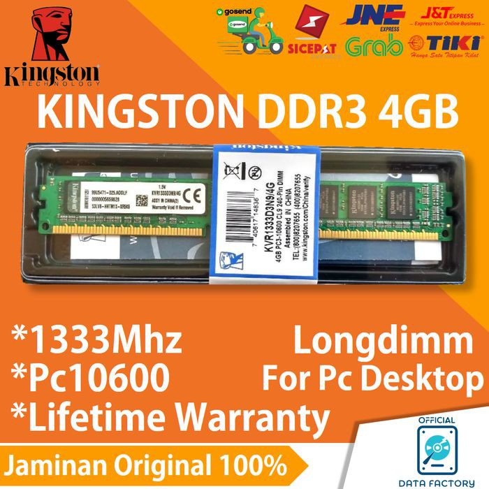 Kingston Ram Ddr3 4gb Pc10600 / 1333mhz Pc Mới Ddr 3