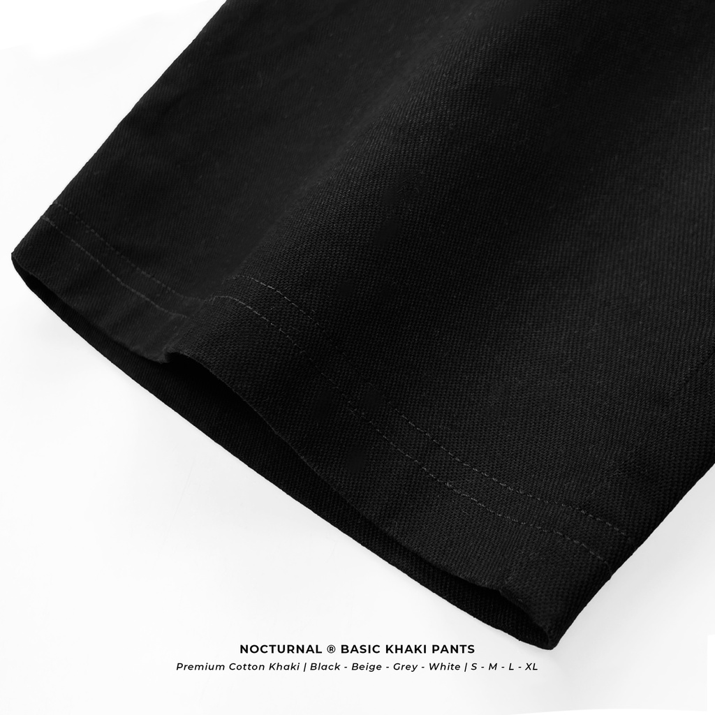 Quần Kaki Dài Ống Rộng Thêu Basic NOCTURNAL Nam Nữ Unisex Local Brand