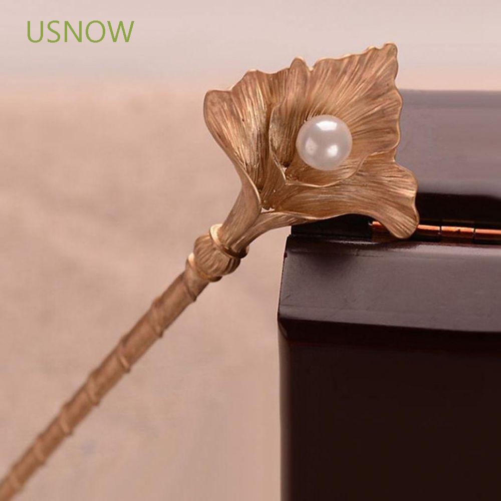 Trâm Cài Tóc Hình Chiếc Lá Phối Ngọc Trai Giả Thời Trang Cho Nữ