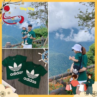 ANU192 - ÁO PHÔNG ĐÔI DA.S XANH LÁ CHO GIA ĐÌNH