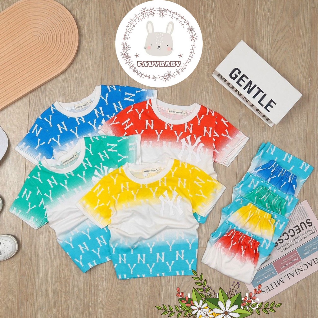 Bộ MINKY MOM Chính Hãng Bé Trai Bé Gái Cộc Tay Ngắn Hoạ Tiết NY Độc Đáo Cá Tính Trẻ Em 0 1 2 3 4 5  Tuổi - Favybaby