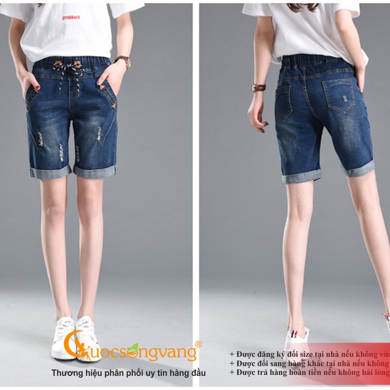 Quần nữ quần short jean nữ lưng thun co giãn GLQ034 Cuocsongvang