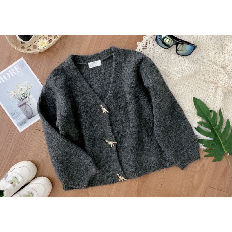 Áo khoác len cardigan bé gái Hm dư xịn