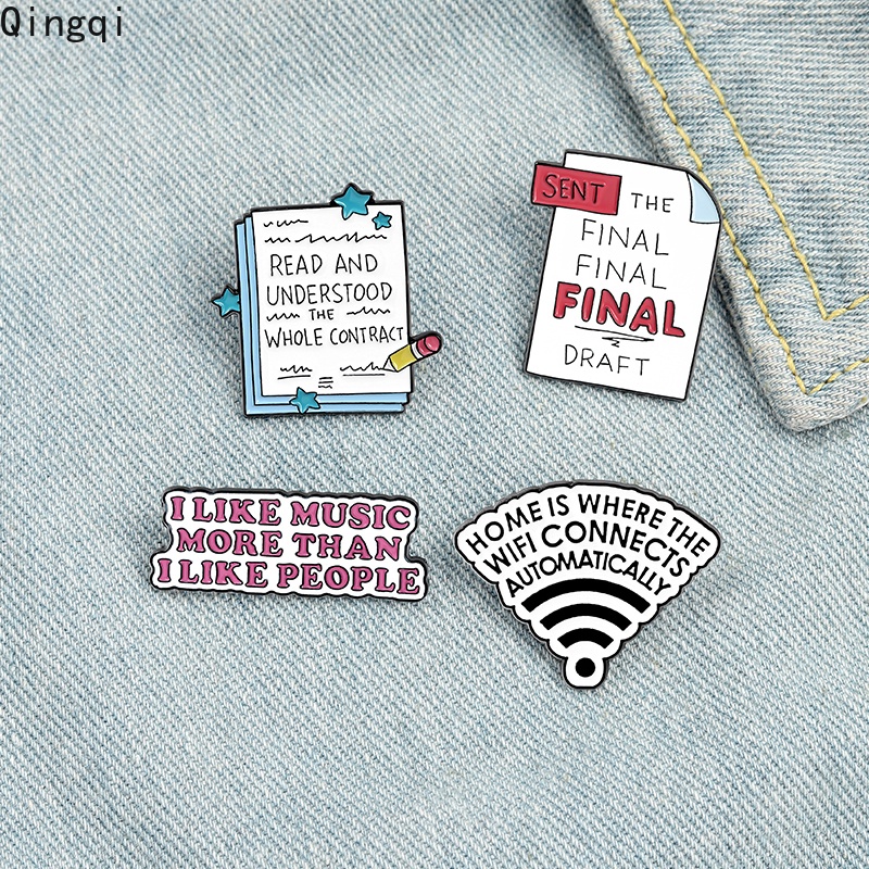 Ghim cài áo Miss Zoe hình chữ hoạt hình ngộ nghĩnh 4 kiểu lựa chọn